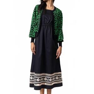 NEW EMILY LOVELOCK lilian midi dress in black